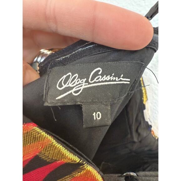 Vintage Oleg Cassini Silk Maxi Dress Gown Multicolor Metallic Beaded Eclectic 10 - Picture 6 of 13